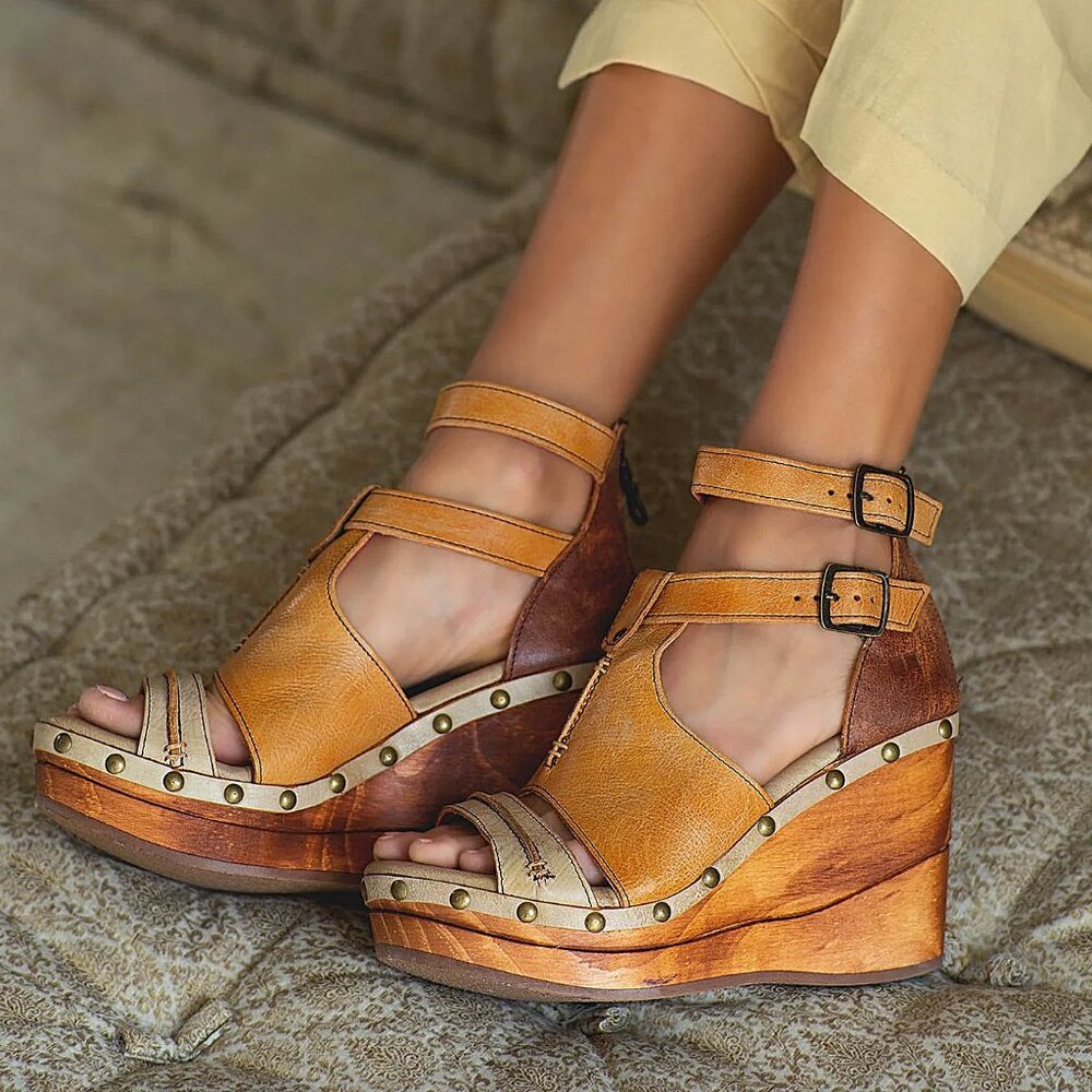 BED/STU Princess Wedge Sandals (For Women) Cafe Latte Lux - Picture 5 of 8